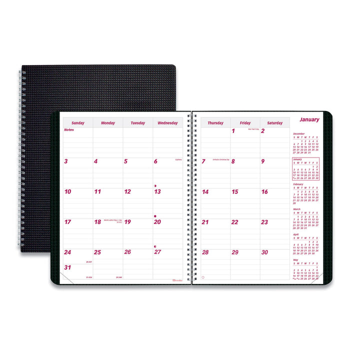 DuraFlex 14-Month Planner, 8.88 x 7.13, Black, 2021