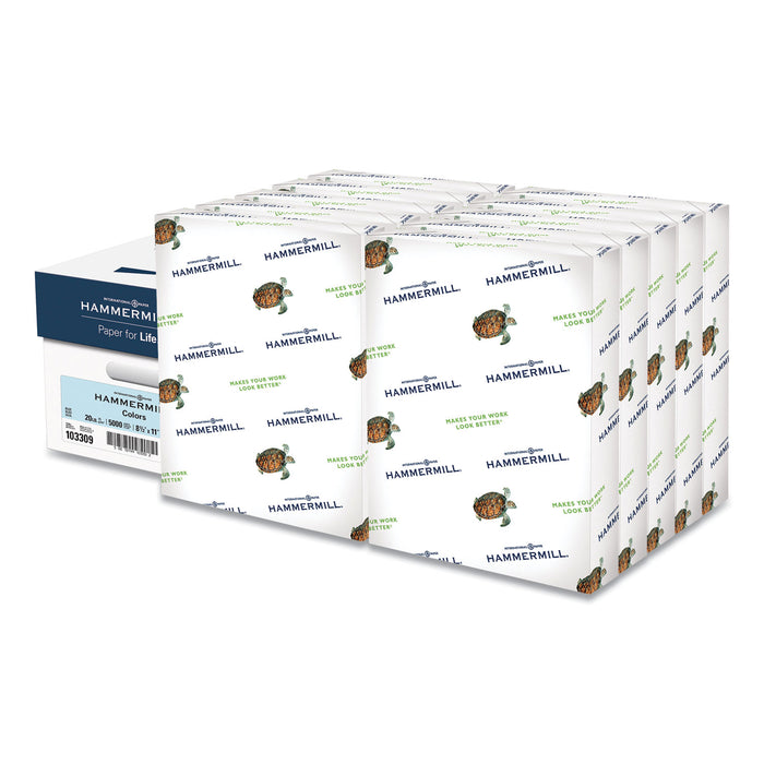 Colors Print Paper, 20lb, 8.5 x 11, Blue, 500 Sheets/Ream, 10 Reams/Carton