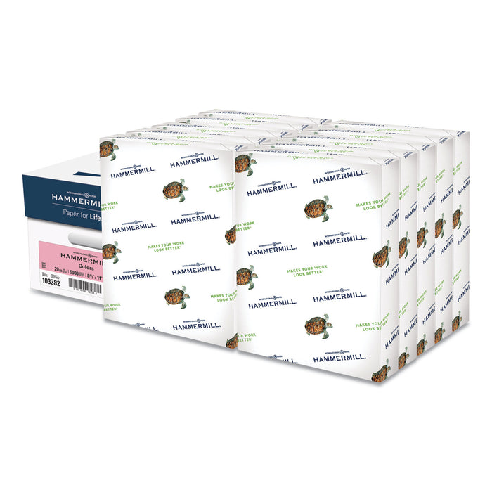 Colors Print Paper, 20lb, 8.5 x 11, Pink, 500 Sheets/Ream, 10 Reams/Carton