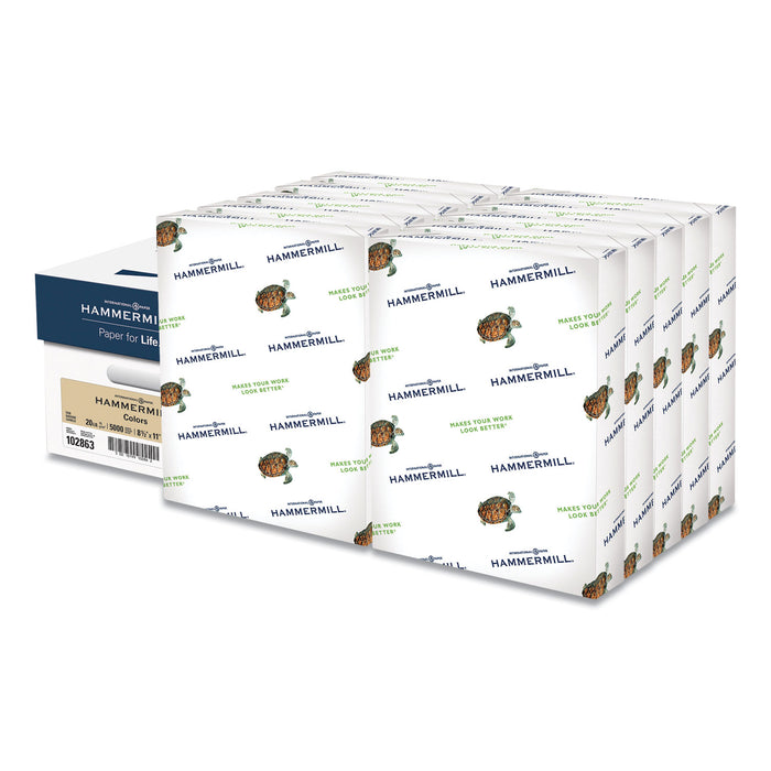 Colors Print Paper, 20lb, 8.5 x 11, Tan, 500 Sheets/Ream, 10 Reams/Carton