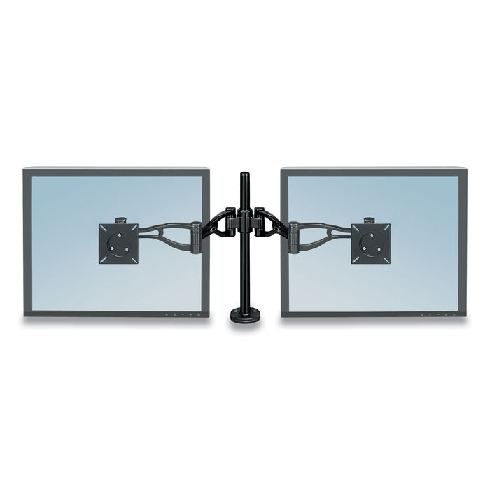 Desk-Mount Dual Monitor Arm, Supports 24 Pounds, Black