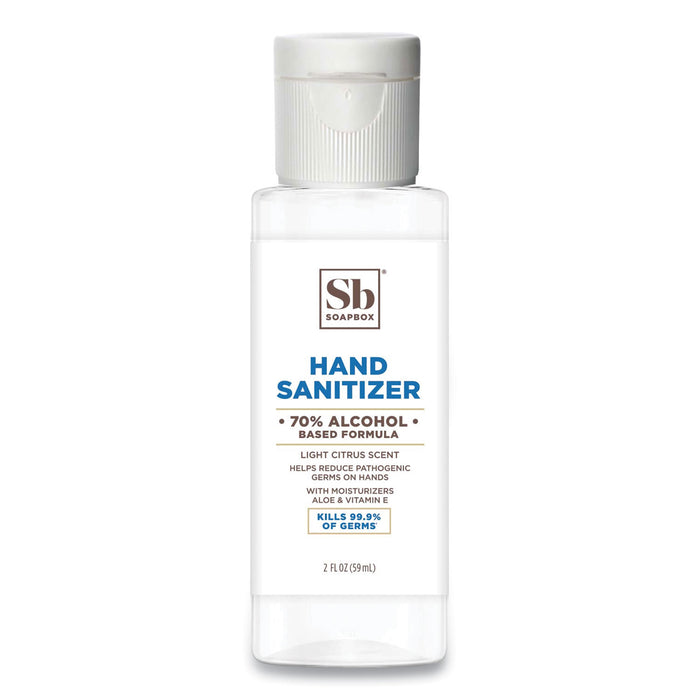 70% Alcohol Scented Gel Hand Sanitizer, 2 oz Flip Top Bottle, Citrus, 24/Carton