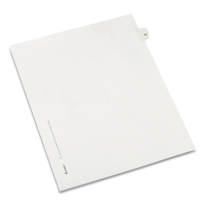 Preprinted Legal Exhibit Side Tab Index Dividers, Allstate Style, 10-Tab, 22, 11 x 8.5, White, 25/Pack
