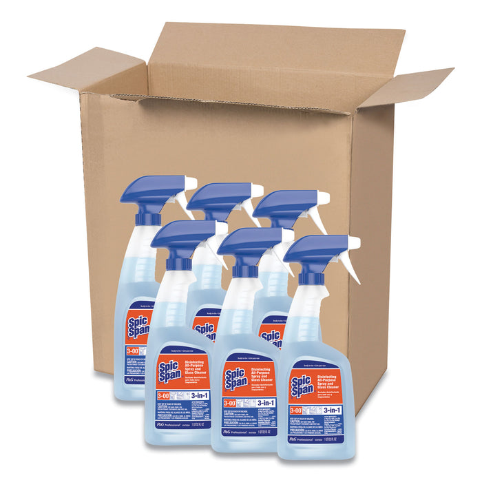 Disinfecting All-Purpose Spray and Glass Cleaner, 32 oz Spray Bottle, 6/Carton
