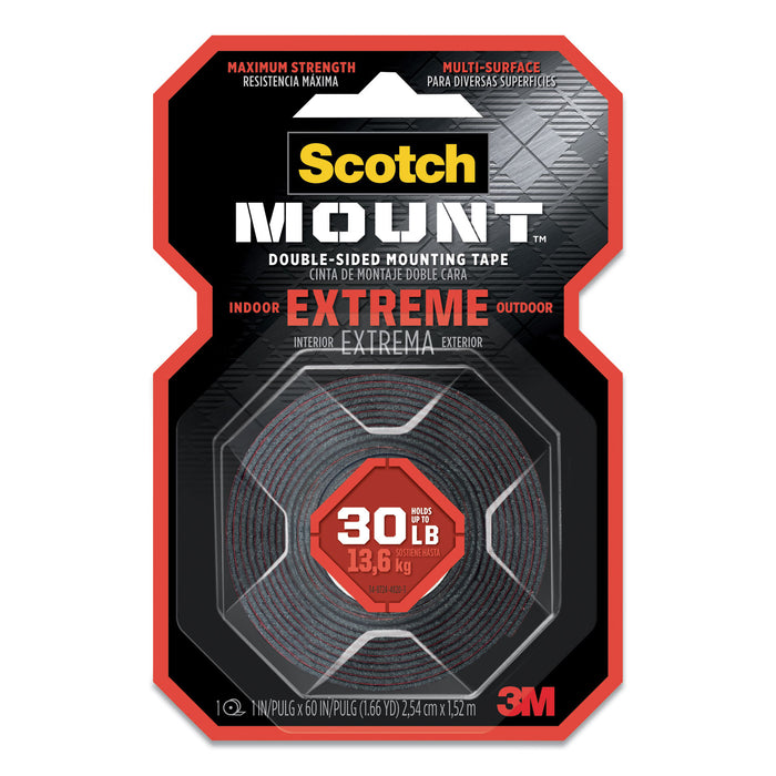 Extreme Mounting Tape, 1" x 60", Black
