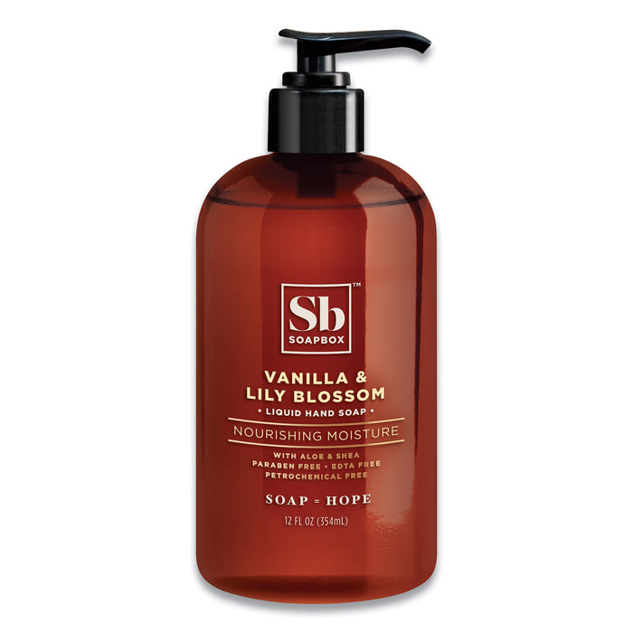Hand Soap, Vanilla and Lily Blossom, 12 oz Pump Bottle, 3/Box