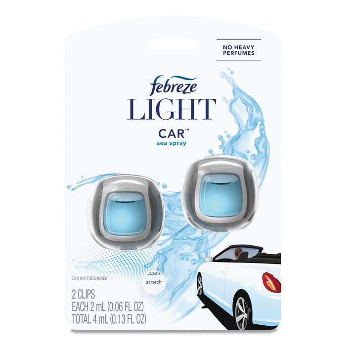 CAR Air Freshener, Sea Spray, 2 mL Clip, 2/Pack, 8 Packs/Carton
