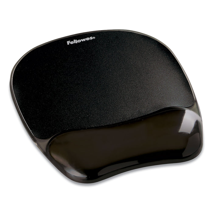 Gel Crystals Mouse Pad with Wrist Rest, 7.87" x 9.18", Black