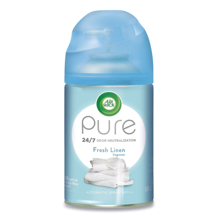 Freshmatic Ultra Spray Refill, Fresh Linen, Aerosol, 5.89 oz, 6/Carton