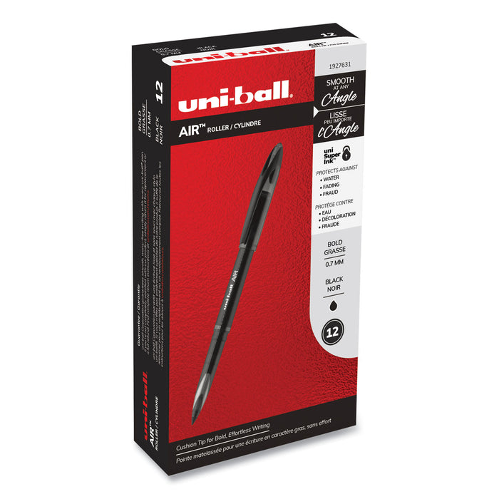 AIR Porous Rollerball Pen, Medium 0.7 mm, Black Ink/Barrel, Dozen