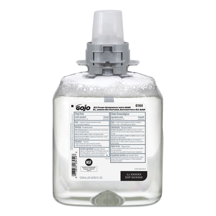 E2 Foam Handwash with BAK, 1,250 mL Refill, 4/Carton
