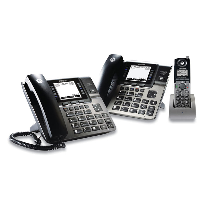 Unison 1-4 Line Wireless Phone System Bundle, with 1 Deskphone, 1 Cordless Handset