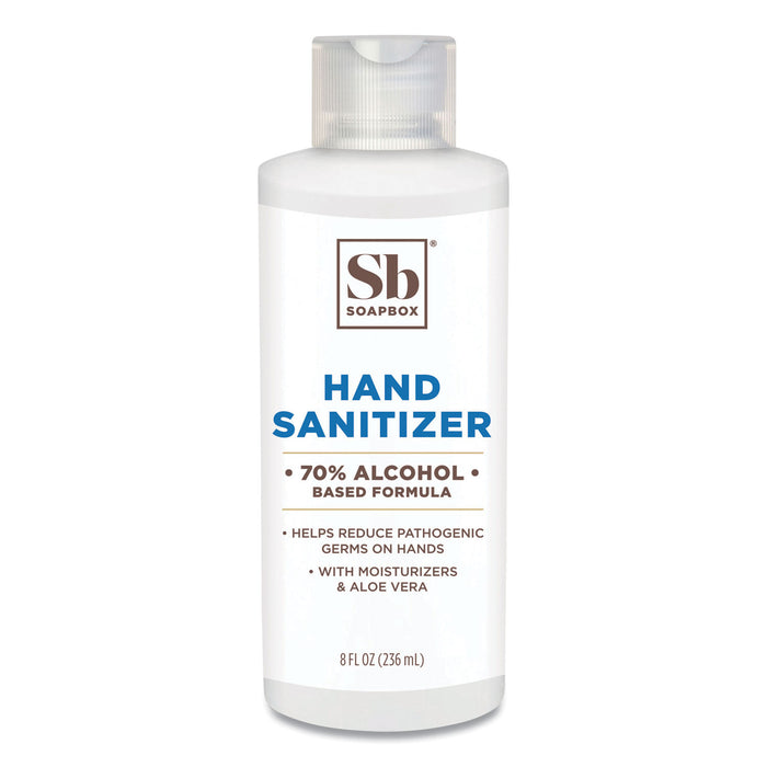 Gel Hand Sanitizer, 8 oz Bottle with Dispensing Cap, Unscented, 24/Carton
