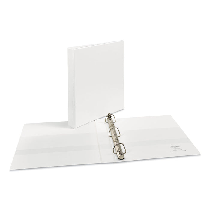 Durable View Binder with DuraHinge and EZD Rings, 3 Rings, 1" Capacity, 11 x 8.5, White, (9301)