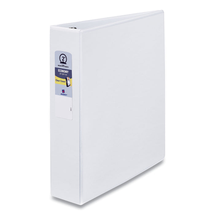 Economy View Binder with Round Rings , 3 Rings, 2" Capacity, 11 x 8.5, White