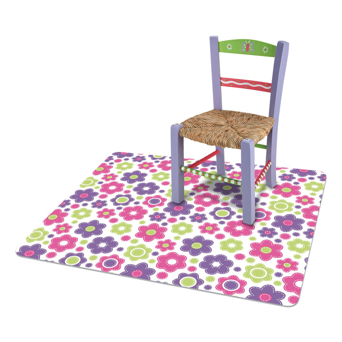 FashionMat Chair Mat, Rectangular, 35 x 40, Daisies