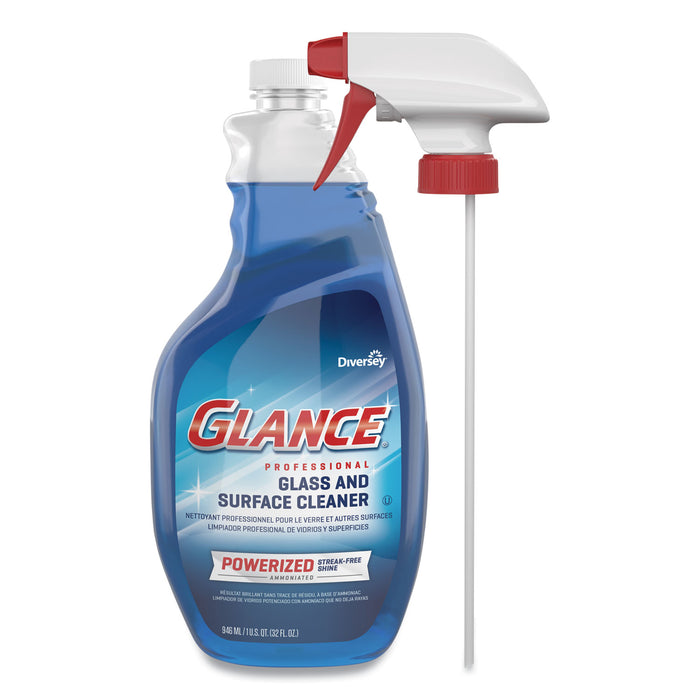 Glance Powerized Glass & Surface Cleaner, Liquid, 32 oz, 4/Carton