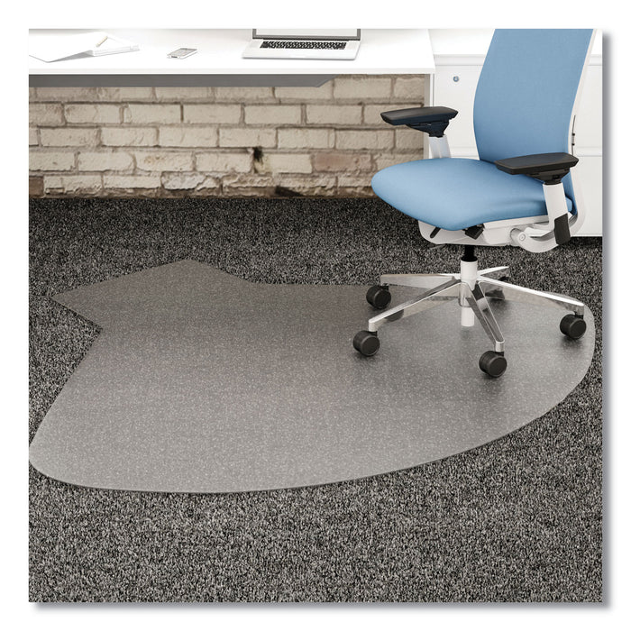 SuperMat Frequent Use Chair Mat, Medium Pile Carpet, 60 x 66, L-Shape, Clear