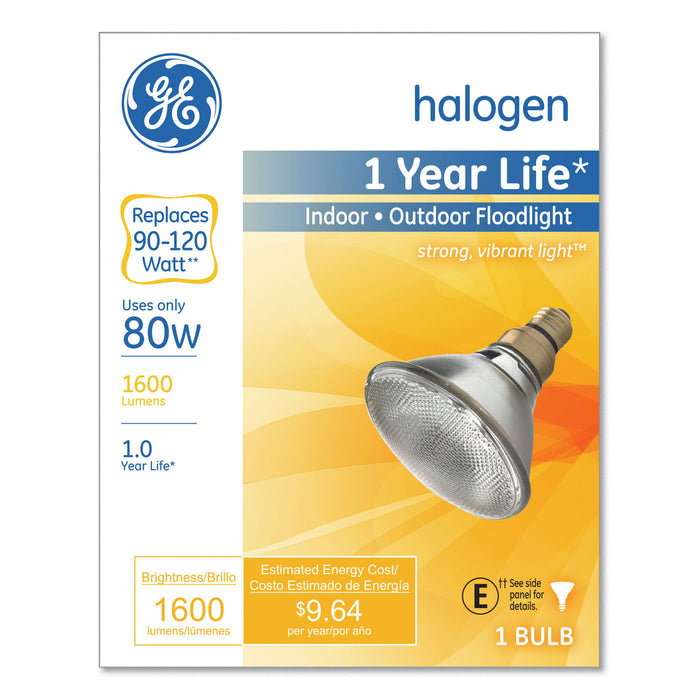 Energy-Efficient PAR38 Halogen Bulb, 90 W, Crisp White