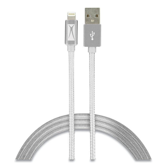 Fabric Lightning Charging Cable, 6 ft, White