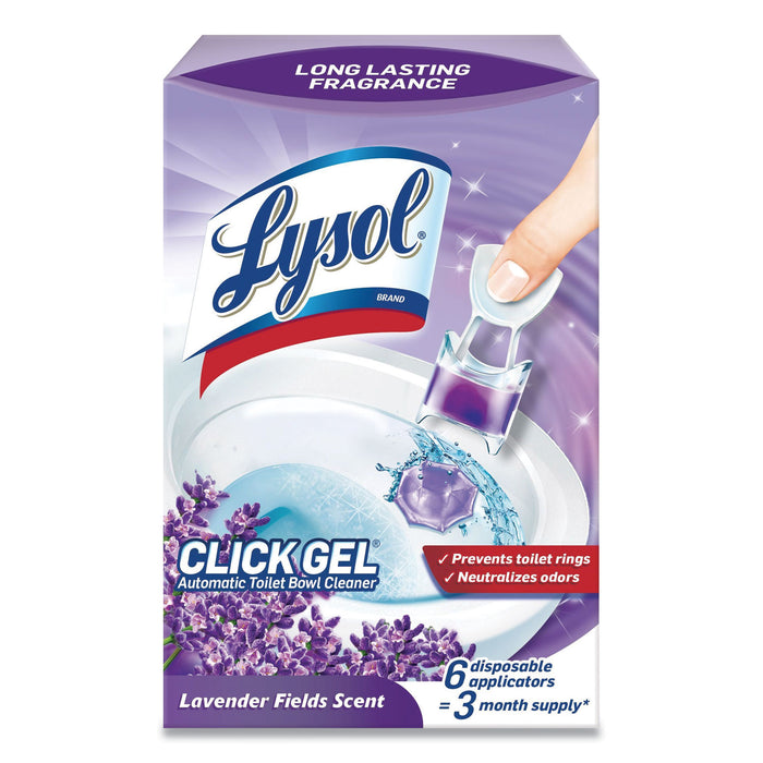 Click Gel Automatic Toilet Bowl Cleaner, Lavender Fields, 6/Box