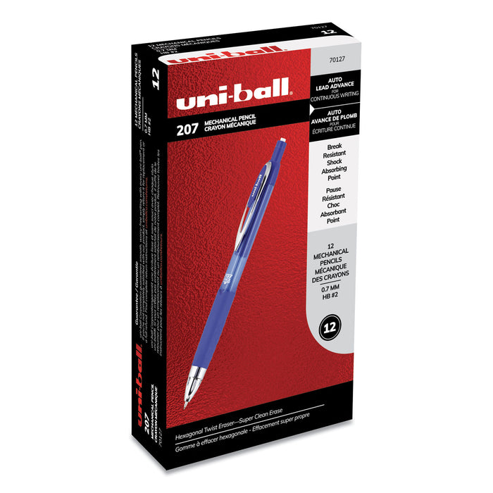 207 Mechanical Pencil, 0.7 mm, HB (#2), Black Lead, Blue Barrel, Dozen
