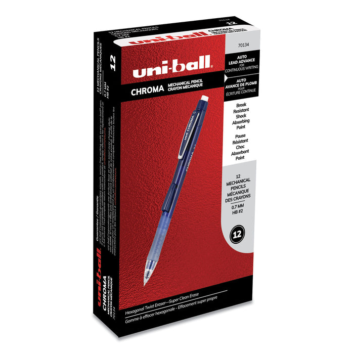Chroma Mechanical Pencil, 0.7 mm, HB (#2), Black Lead, Cobalt Barrel, Dozen