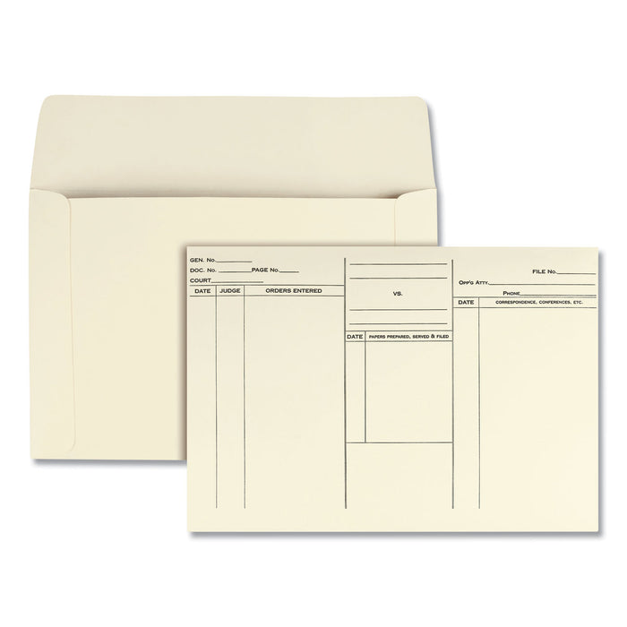 Attorney's Envelope/Transport Case File, Cheese Blade Flap, Fold Flap Closure, 10 x 14.75, Cameo Buff, 100/Box