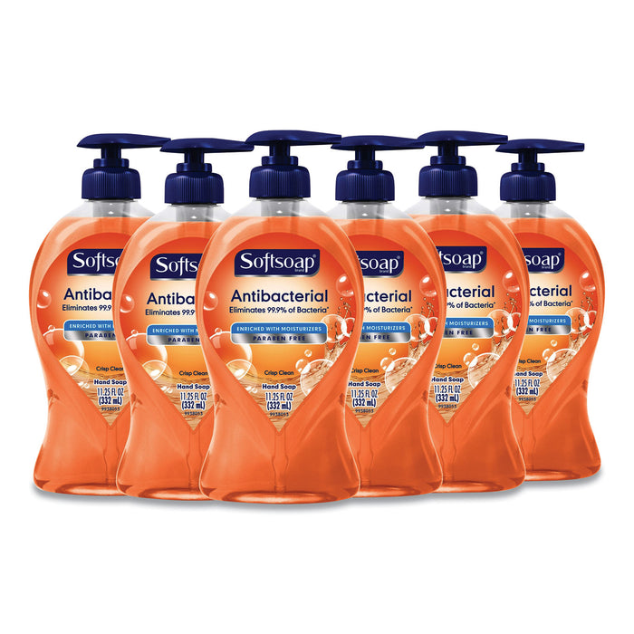 Antibacterial Hand Soap, Crisp Clean, 11 1/4 oz Pump Bottle, 6/Carton