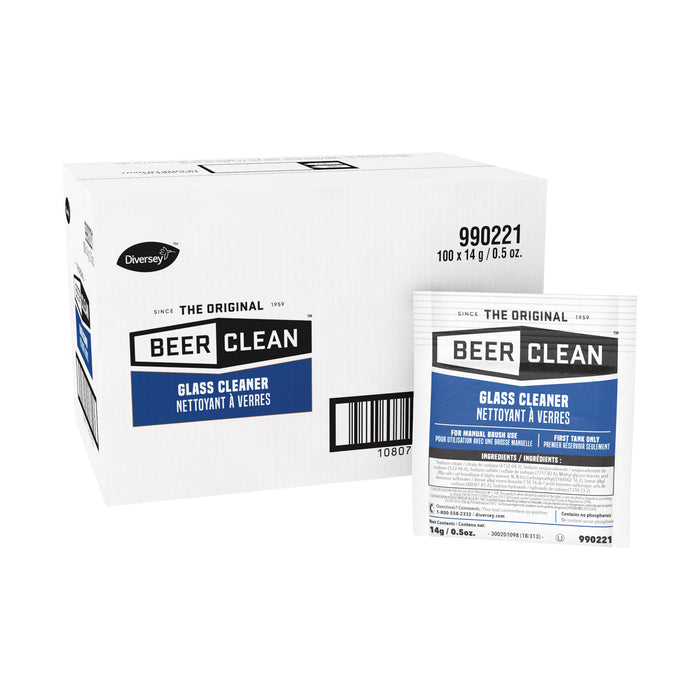 Beer Clean Glass Cleaner, Powder, .5oz Packet, 100/Carton