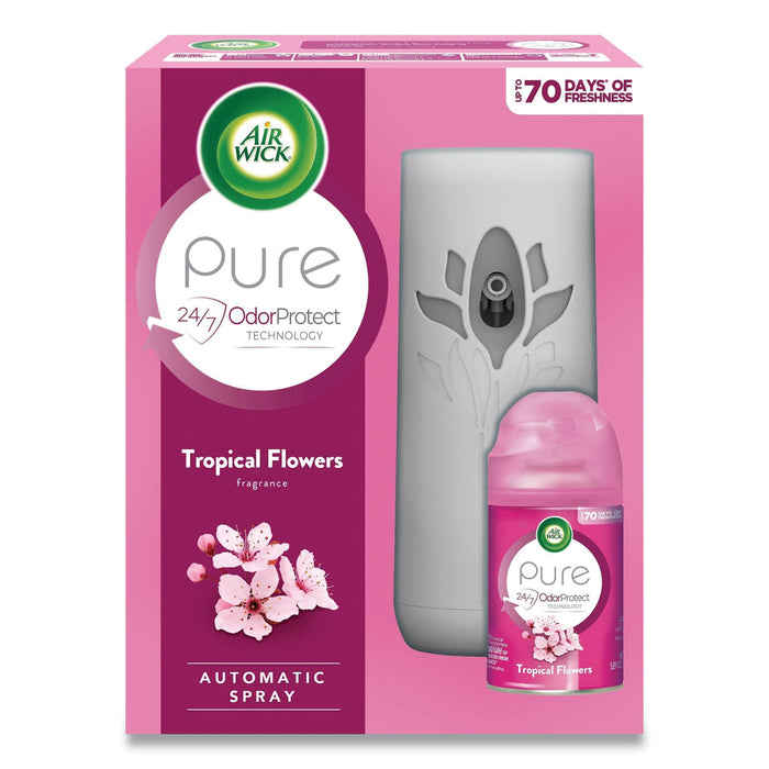 Freshmatic Ultra Automatic Pure Starter Kit, 5.94 x 3.31 x 7.63, White, Tropical Flowers 4/Carton