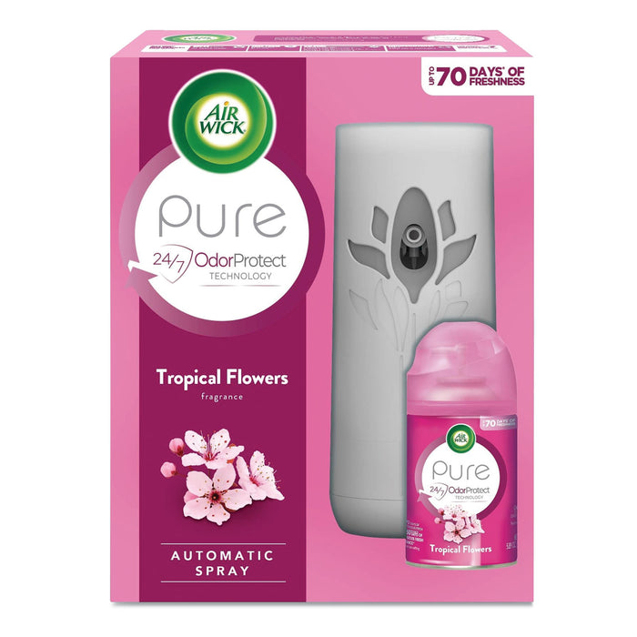 Freshmatic Ultra Automatic Pure Starter Kit, 5.94 x 3.31 x 7.63, White, Tropical Flowers