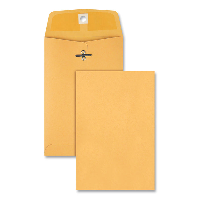 Clasp Envelope, #35, Cheese Blade Flap, Clasp/Gummed Closure, 5 x 7.5, Brown Kraft, 100/Box