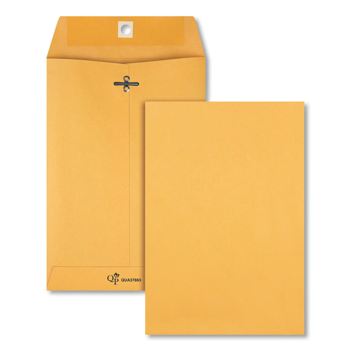 Clasp Envelope, #63, Cheese Blade Flap, Clasp/Gummed Closure, 6.5 x 9.5, Brown Kraft, 100/Box