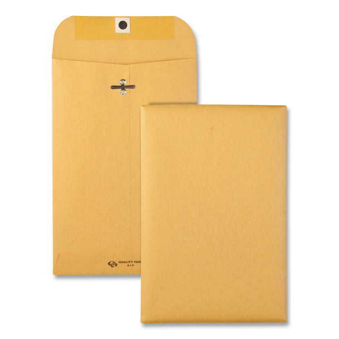 Clasp Envelope, #1, Cheese Blade Flap, Clasp/Gummed Closure, 6 x 9, Brown Kraft, 100/Box