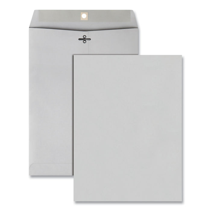 Clasp Envelope, #90, Cheese Blade Flap, Clasp/Gummed Closure, 9 x 12, Executive Gray, 100/Box