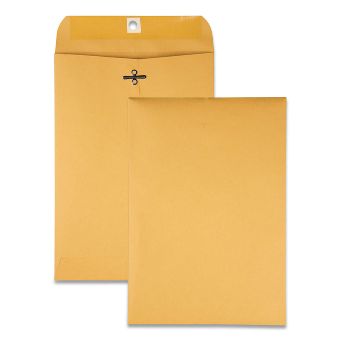 Clasp Envelope, #68, Cheese Blade Flap, Clasp/Gummed Closure, 7 x 10, Brown Kraft, 100/Box