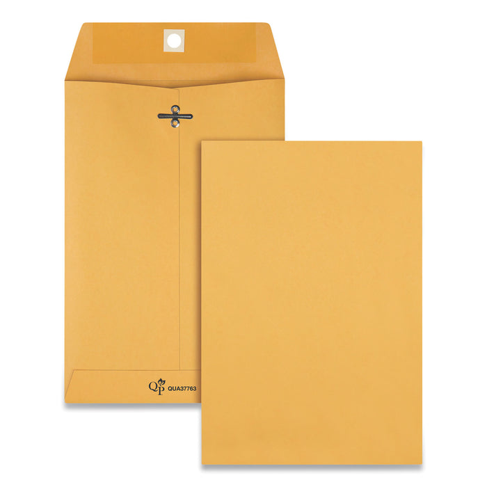 Clasp Envelope, #1 3/4, Cheese Blade Flap, Clasp/Gummed Closure, 6.5 x 9.5, Brown Kraft, 100/Box