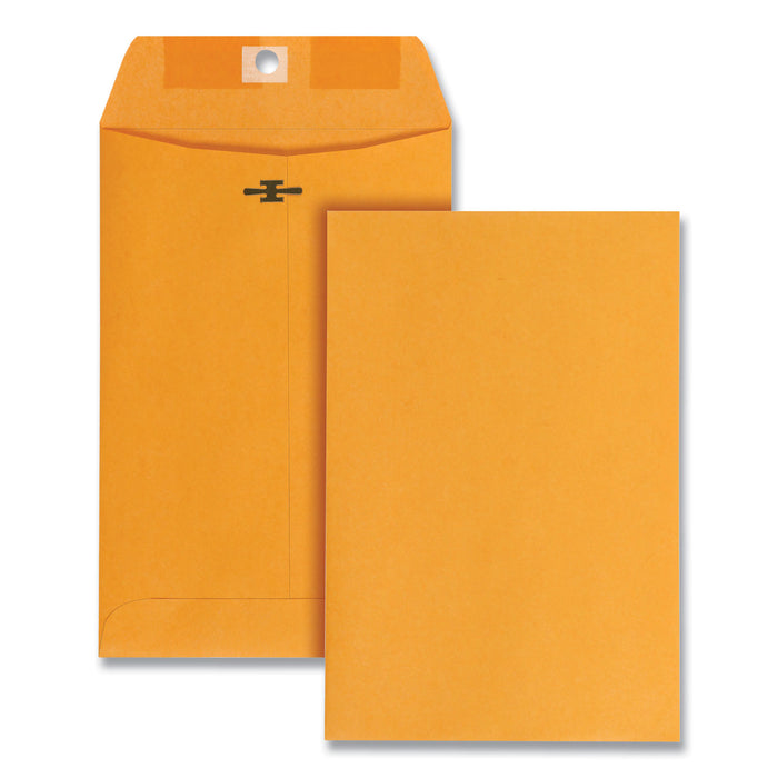 Clasp Envelope, #55, Cheese Blade Flap, Clasp/Gummed Closure, 6 x 9, Brown Kraft, 100/Box