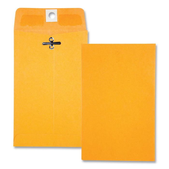 Clasp Envelope, #15, Cheese Blade Flap, Clasp/Gummed Closure, 4 x 6.38, Brown Kraft, 100/Box