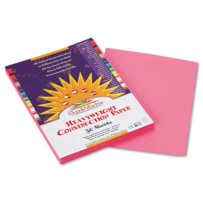 Construction Paper, 58lb, 9 x 12, Pink, 50/Pack