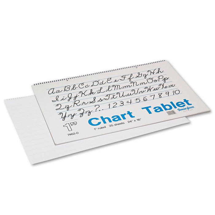 Chart Tablets, 1" Presentation Rule, 24 x 16, 25 Sheets