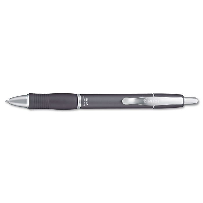 G2 Limited Retractable Gel Pen, Fine 0.7mm, Black Ink, Charcoal Barrel