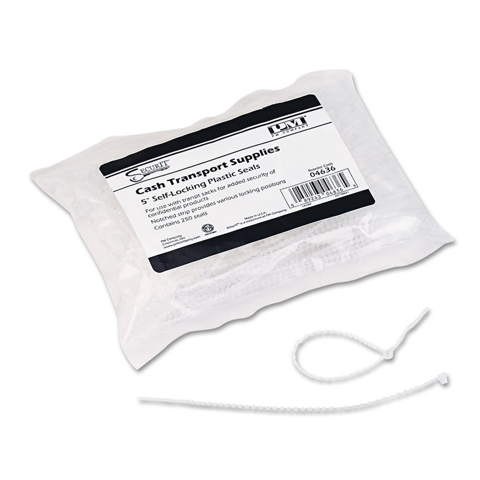5" Self-locking Plastic Seals, 250 Seals/Pack, Clear