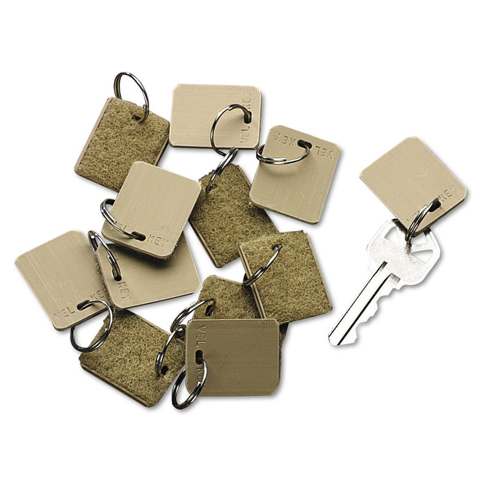 Extra Blank Hook & Loop Tags, Security-Backed, 1 1/8 x 1, Beige, 12/Pack