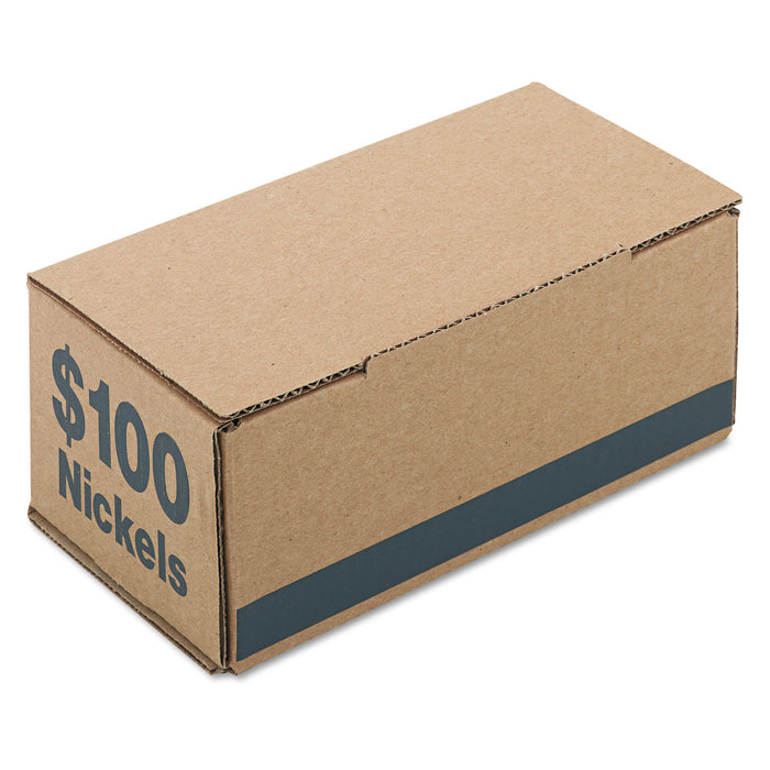 Corrugated Cardboard Coin Storage w/Denomination Printed On Side, Blue