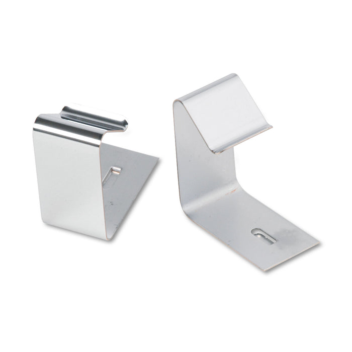 Flexible Metal Cubicle Hangers, 1 1/2" - 2 1/2" Panels, Silver, 2/Set
