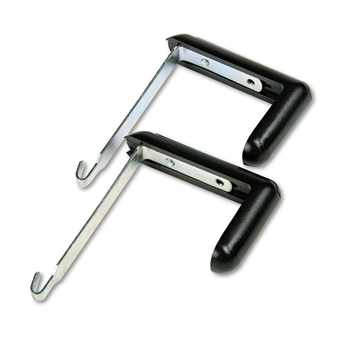 Adjustable Cubicle Hangers, 1 1/2" - 3" Panels, Aluminum/Black, 2/Set