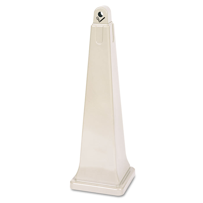 GroundsKeeper Cigarette Waste Collector, Pyramid, 1 gal, Plastic/Steel, Beige