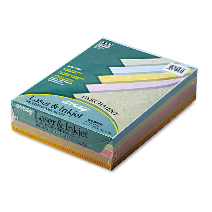 Array Colored Bond Paper, 24lb, 8.5 x 11, Assorted Parchment Colors, 500/Ream